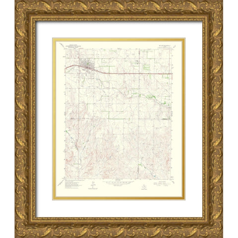Mcclean Texas Quad - USGS 1967 Gold Ornate Wood Framed Art Print with Double Matting by USGS