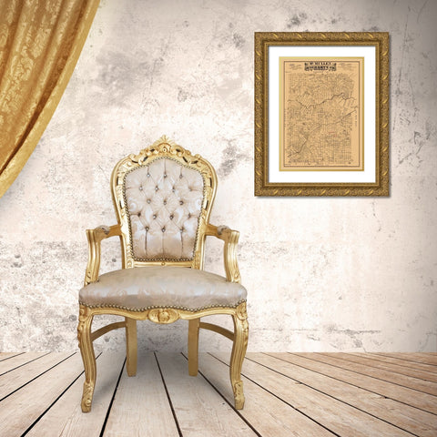 McMullen County Texas - Hall 1889 Gold Ornate Wood Framed Art Print with Double Matting by Hall