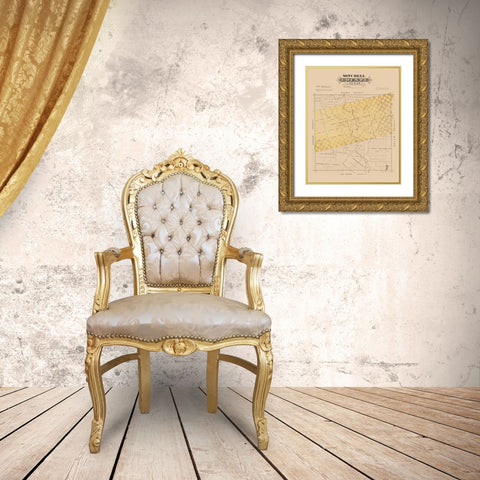 Mitchell County Texas - Gast 1870 Gold Ornate Wood Framed Art Print with Double Matting by Gast