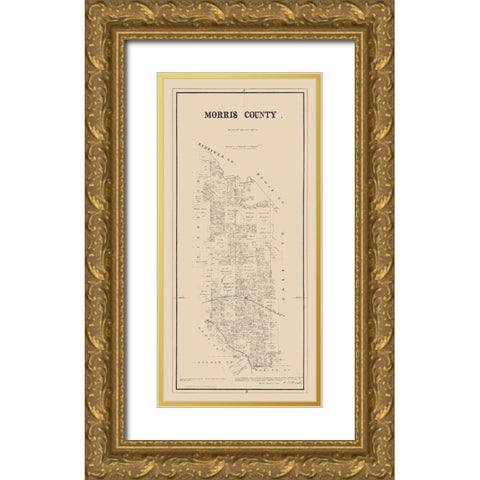 Morris County Texas -Walsh 1880 Gold Ornate Wood Framed Art Print with Double Matting by Walsh