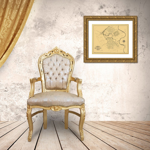 New Braunfels Texas Landowner - Groos 1868 Gold Ornate Wood Framed Art Print with Double Matting by Groos