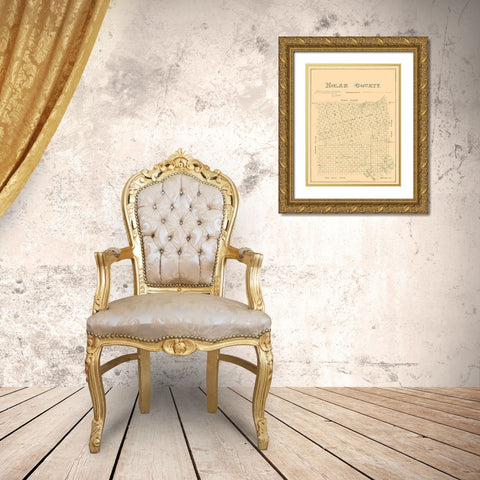Nolan County Texas - Walsh 1880 Gold Ornate Wood Framed Art Print with Double Matting by Walsh