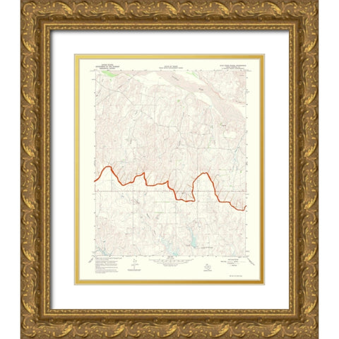 Blue Ridge Panhandle Texas Quad - USGS 1969 Gold Ornate Wood Framed Art Print with Double Matting by USGS