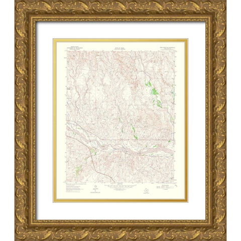 Pond Creek Northwest Texas Quad - USGS 1965 Gold Ornate Wood Framed Art Print with Double Matting by USGS