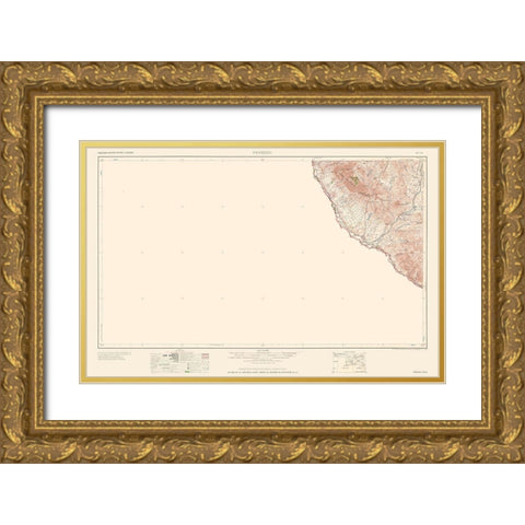 Presidio Texas Quad - USGS 1959 Gold Ornate Wood Framed Art Print with Double Matting by USGS