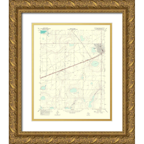 Panhandle West Texas Quad - USGS 1967 Gold Ornate Wood Framed Art Print with Double Matting by USGS