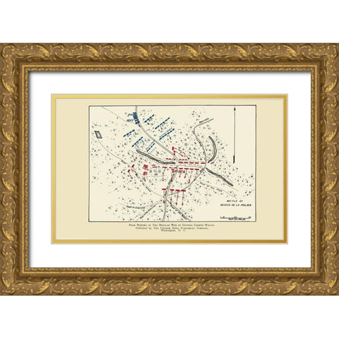 Resaca De La Palma Battle 1892 Gold Ornate Wood Framed Art Print with Double Matting by Church News Publishing