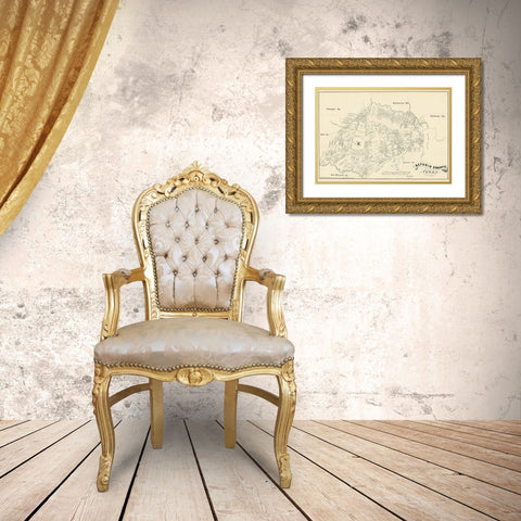Refugio County Texas - Walsh 1879 Gold Ornate Wood Framed Art Print with Double Matting by Walsh
