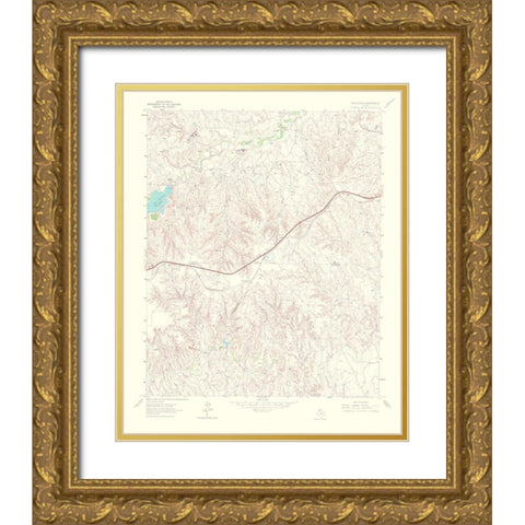 Rockledge Texas Quad - USGS 1967 Gold Ornate Wood Framed Art Print with Double Matting by USGS