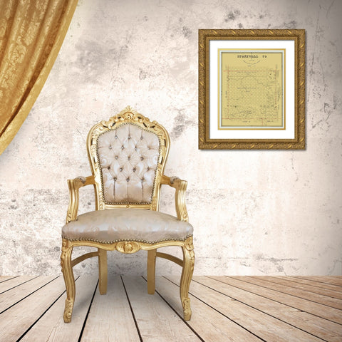 Stonewall County Texas - Wise 1879 Gold Ornate Wood Framed Art Print with Double Matting by Wise