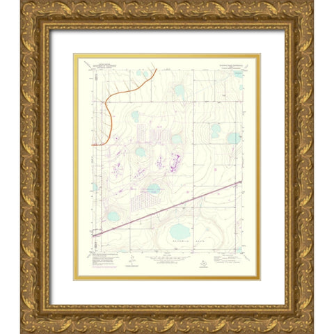 Sevenmile Basin Texas Quad - USGS 1975 Gold Ornate Wood Framed Art Print with Double Matting by USGS