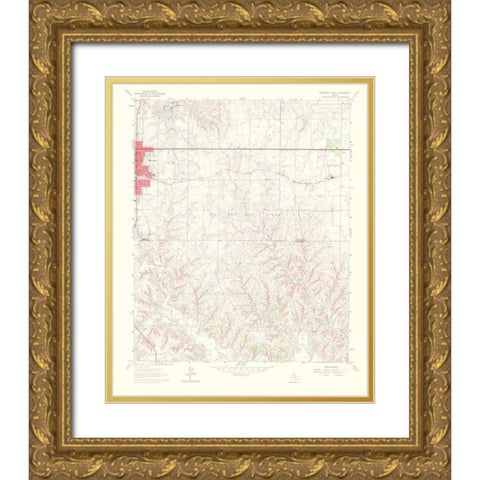 Shamrock East Texas Quad - USGS 1967 Gold Ornate Wood Framed Art Print with Double Matting by USGS