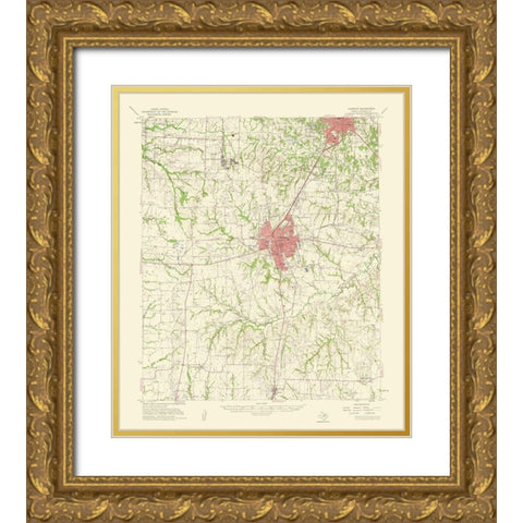 Sherman Texas Quad - USGS 1959 Gold Ornate Wood Framed Art Print with Double Matting by USGS