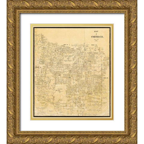 Smith Texas Landowner - Willke 1855 Gold Ornate Wood Framed Art Print with Double Matting by Willke