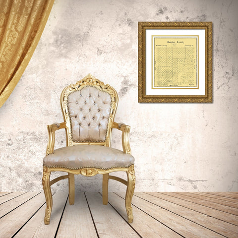 Swisher County Texas -1873 Gold Ornate Wood Framed Art Print with Double Matting by Unknown