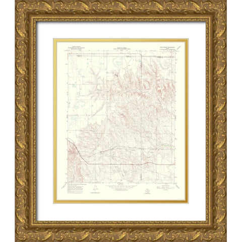 Tody School Texas Quad - USGS 1970 Gold Ornate Wood Framed Art Print with Double Matting by USGS