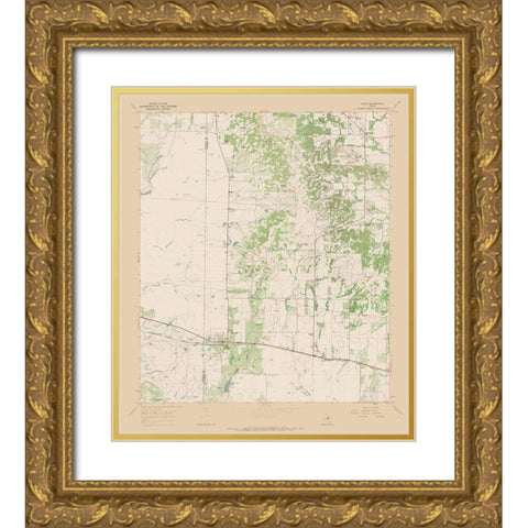 Talpa Texas Quad - USGS 1967 Gold Ornate Wood Framed Art Print with Double Matting by USGS