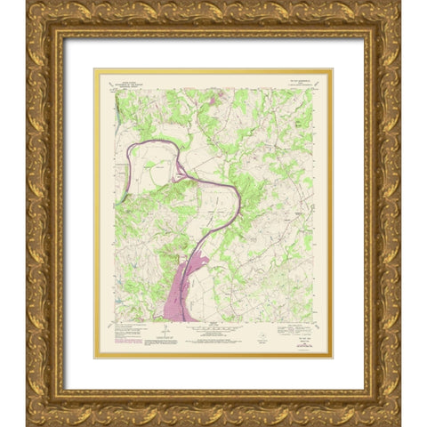 Tin Top Texas Quad - USGS 1959 Gold Ornate Wood Framed Art Print with Double Matting by USGS