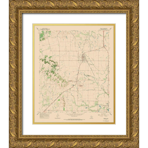 Tuscola Texas Quad - USGS 1967 Gold Ornate Wood Framed Art Print with Double Matting by USGS