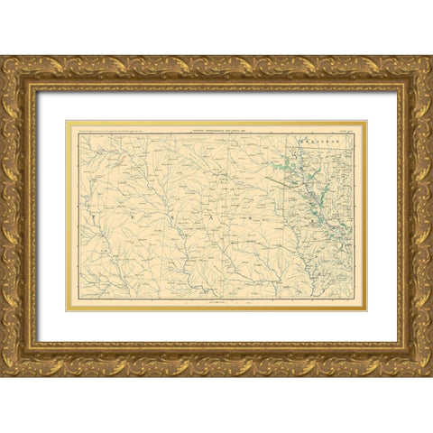 North East Texas - Bien 1895 Gold Ornate Wood Framed Art Print with Double Matting by Bien