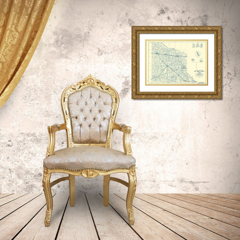 Van Zandt Texas - Highway Dept 1936 Gold Ornate Wood Framed Art Print with Double Matting by Highway Dept