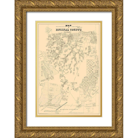 Encinal, Webb Texas - Walsh 1879 Gold Ornate Wood Framed Art Print with Double Matting by Walsh