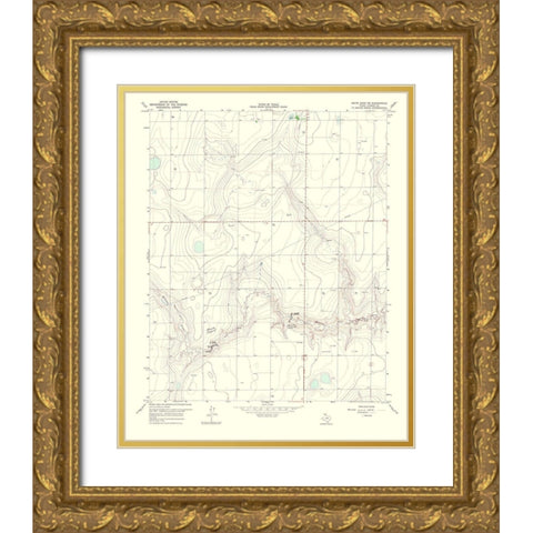 White Deer Southwest Texas Quad - USGS 1967 Gold Ornate Wood Framed Art Print with Double Matting by USGS