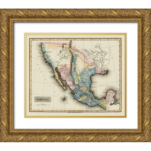 Texas Territory - Lucas 1823 Gold Ornate Wood Framed Art Print with Double Matting by Lucas