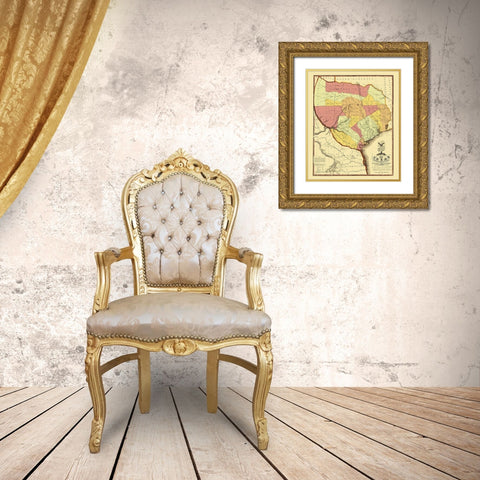 Texas - Tanner 1837 Gold Ornate Wood Framed Art Print with Double Matting by Tanner