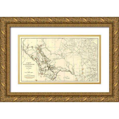 Rio Grande Frontier - Livermore 1883 Gold Ornate Wood Framed Art Print with Double Matting by Livermore