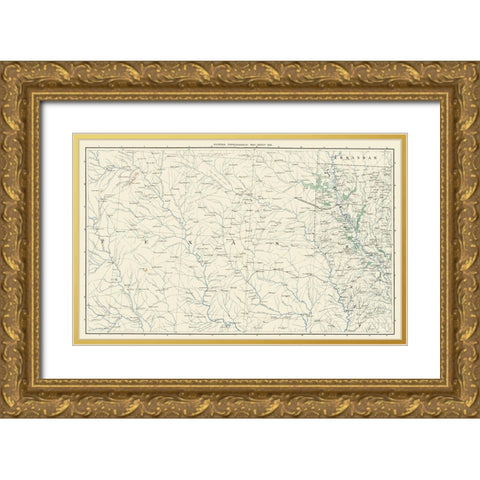 East Texas West Louisiana Sheet- US War Dept 1891 Gold Ornate Wood Framed Art Print with Double Matting by US War Dept