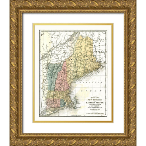 Eastern States - Mitchell 1869 Gold Ornate Wood Framed Art Print with Double Matting by Mitchell