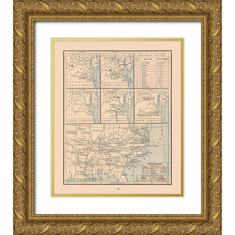 United States, 19th century- Cram 1888 Gold Ornate Wood Framed Art Print with Double Matting by Cram