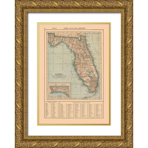 Florida - Reynold 1921 Gold Ornate Wood Framed Art Print with Double Matting by Reynold