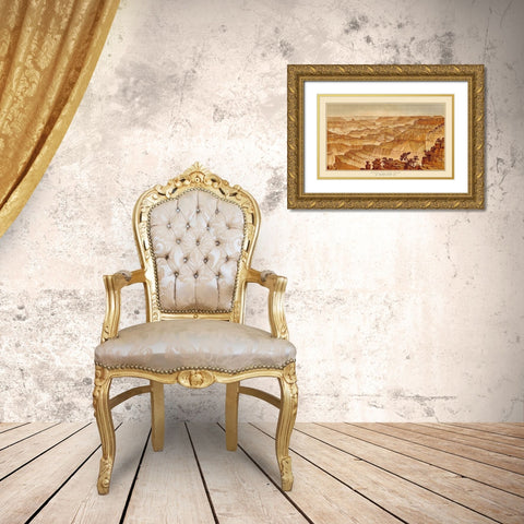 Grand Canyon, Point Sublime Arizona - Bien 1882 Gold Ornate Wood Framed Art Print with Double Matting by Bien