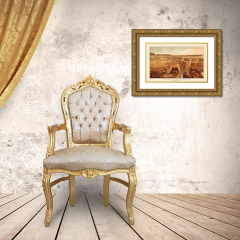 Grand Canyon, Toroweap Arizona - Bien 1882 Gold Ornate Wood Framed Art Print with Double Matting by Bien