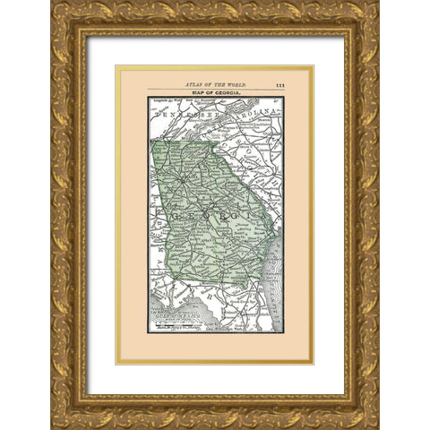 Georgia - Alden 1886 Gold Ornate Wood Framed Art Print with Double Matting by Alden