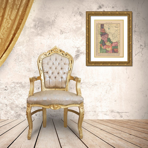 Idaho - Hammond 1910 Gold Ornate Wood Framed Art Print with Double Matting by Hammond