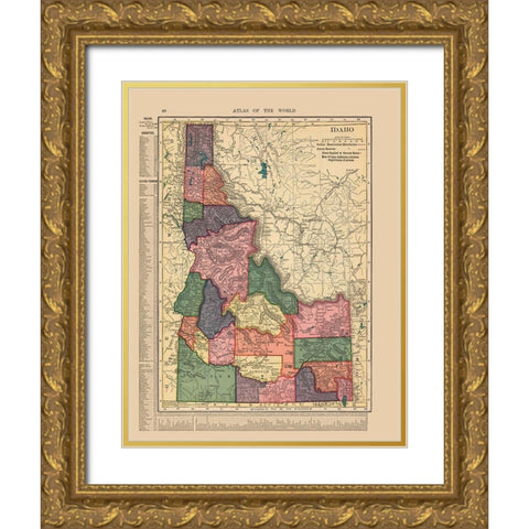 Idaho - Hammond 1910 Gold Ornate Wood Framed Art Print with Double Matting by Hammond