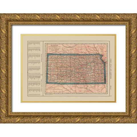 Kansas - Reynold 1921 Gold Ornate Wood Framed Art Print with Double Matting by Reynold