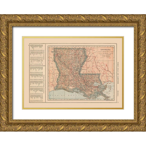 Louisiana - Reynold 1921 Gold Ornate Wood Framed Art Print with Double Matting by Reynold