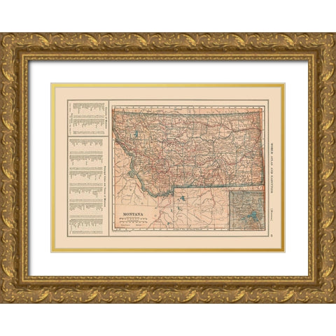 Montana - Reynold 1921 Gold Ornate Wood Framed Art Print with Double Matting by Reynold