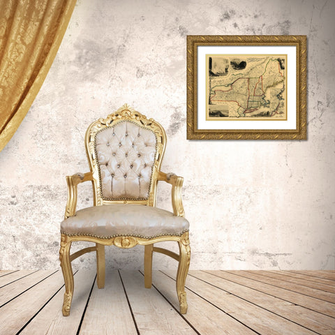 Railroad, Steam Boat, Stage Routes - Sherman 1850 Gold Ornate Wood Framed Art Print with Double Matting by Sherman