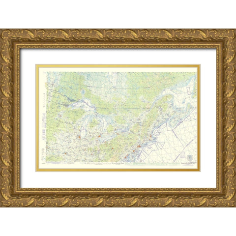 Northeast United States Aeronautical - USAF 1961 Gold Ornate Wood Framed Art Print with Double Matting by USAF