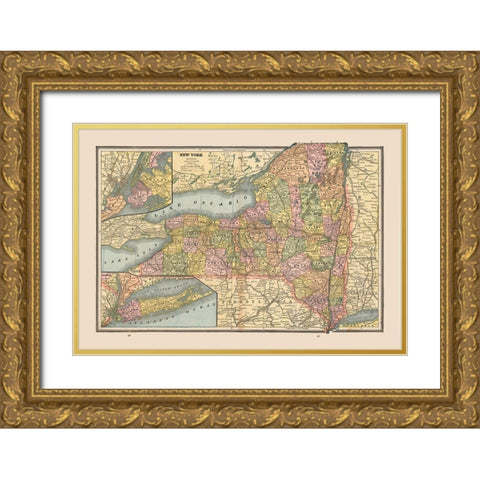 New York, United States - Cram 1888 Gold Ornate Wood Framed Art Print with Double Matting by Cram