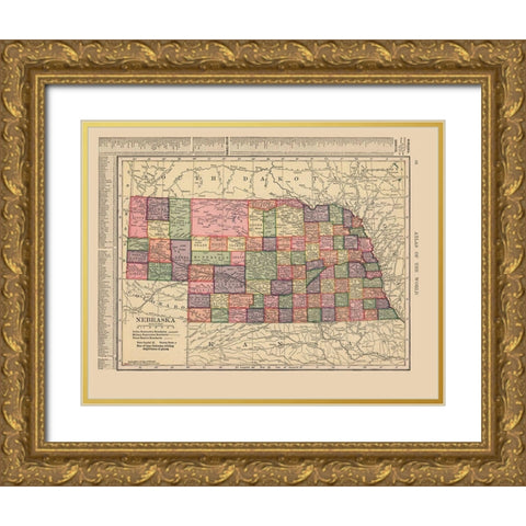 Nebraska - Hammond 1910 Gold Ornate Wood Framed Art Print with Double Matting by Hammond