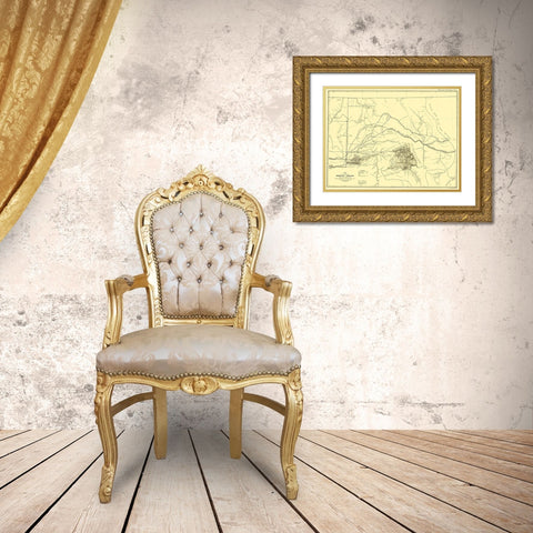 Washington Territory East of Cascade Mts Gold Ornate Wood Framed Art Print with Double Matting by Bien