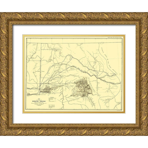 Washington Territory East of Cascade Mts Gold Ornate Wood Framed Art Print with Double Matting by Bien
