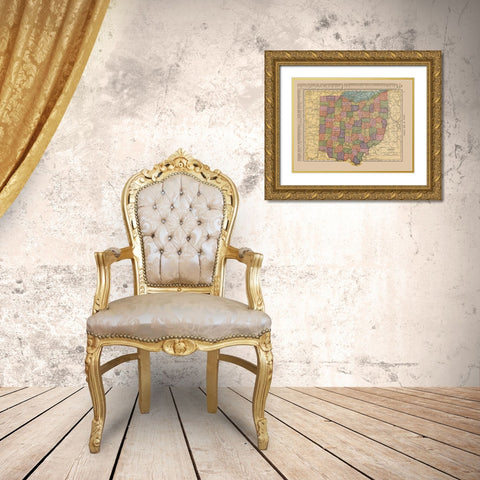 Ohio - Hammond 1910 Gold Ornate Wood Framed Art Print with Double Matting by Hammond