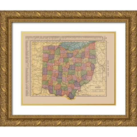 Ohio - Hammond 1910 Gold Ornate Wood Framed Art Print with Double Matting by Hammond